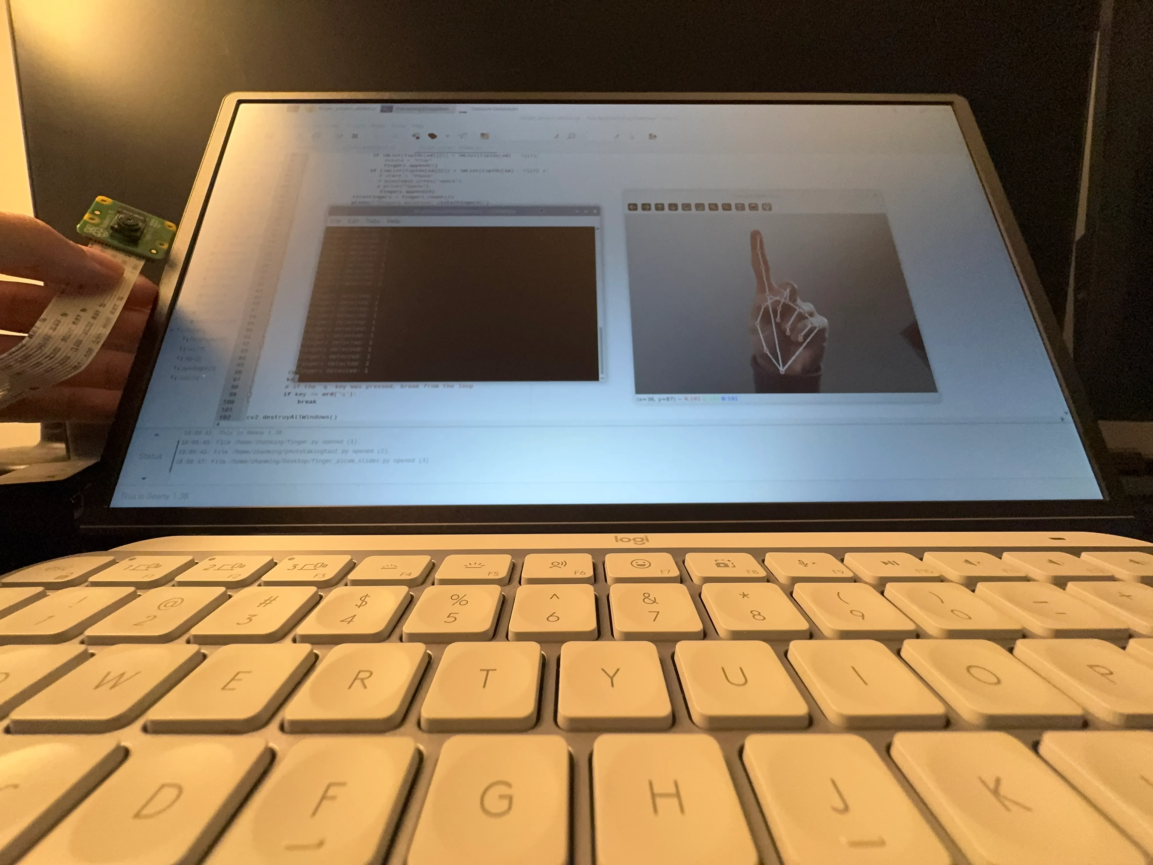 Figure 6-1. Testing the gesture recognition program.
